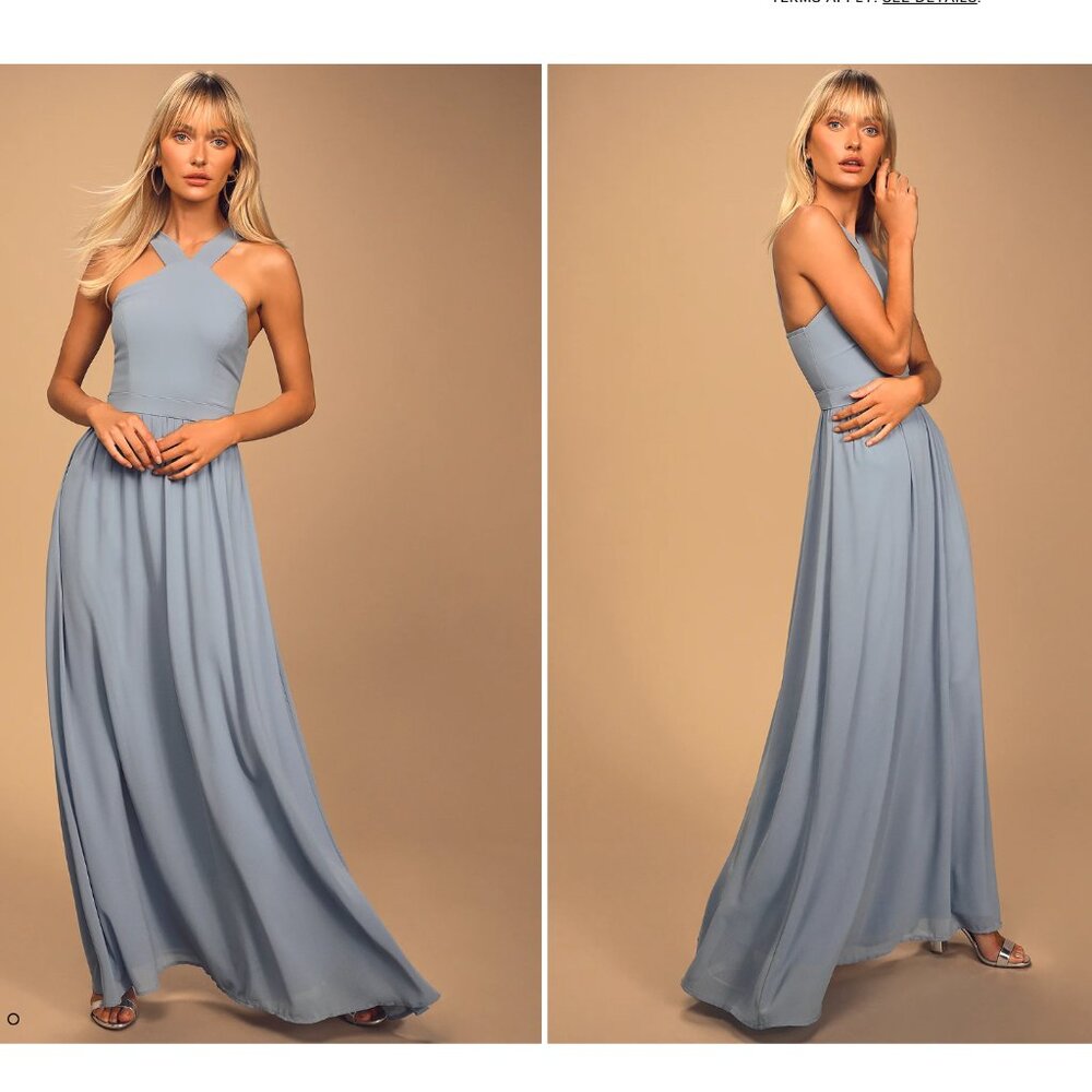 Lulus Air of Romance Light Blue Maxi Dress